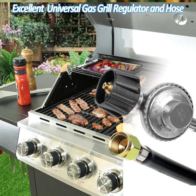 GrillAce Gas Grill Regulator and Hose, Replacement for Weber, Charbroil, Nexgrill Grill, Propane Patio Heater and Fire Pit... (8FT) - Image 4